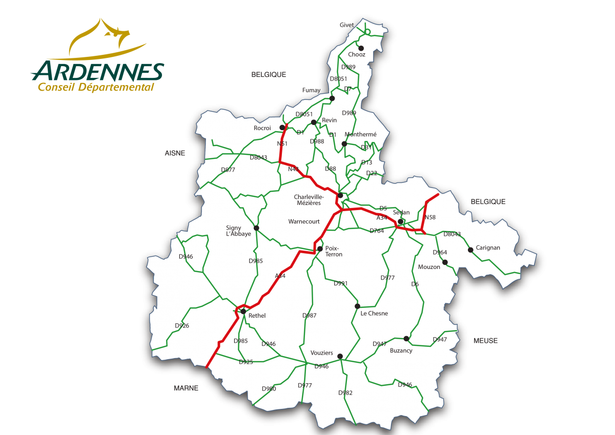 Le réseau routier départemental des Ardennes